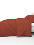 Blanc Dark Solid Color 100% Cotton Striped Satin 220 TC 3 Piece Bedding Set